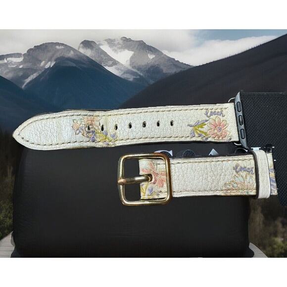 WATCH STRAP Coach Apple Watch Strap Pink & Purple Flowers W/Glitter Wrist wear - Picture 6 of 9